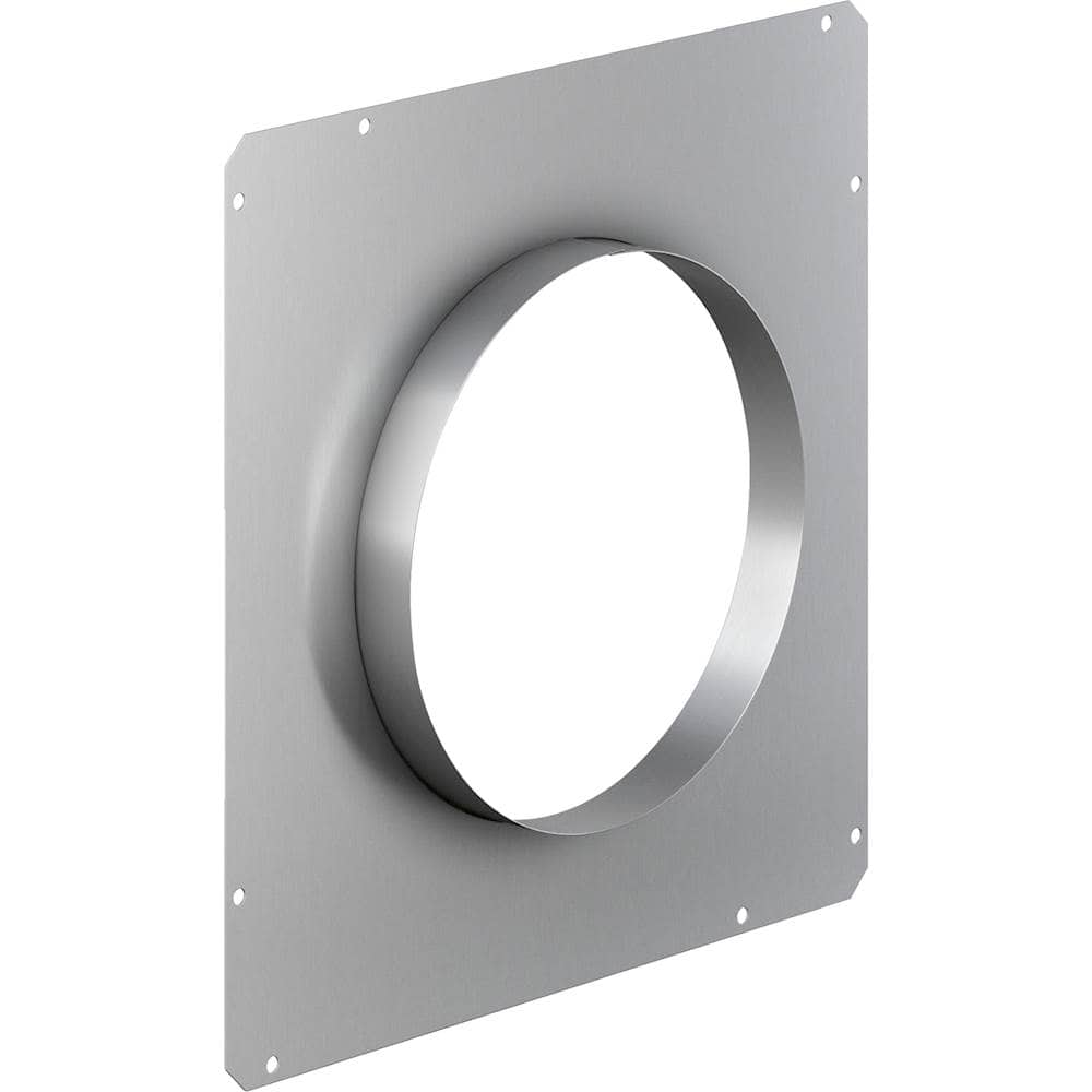 Angle. Thermador - 10" Round Front Plate for Select Downdraft Range Hoods - Silver.