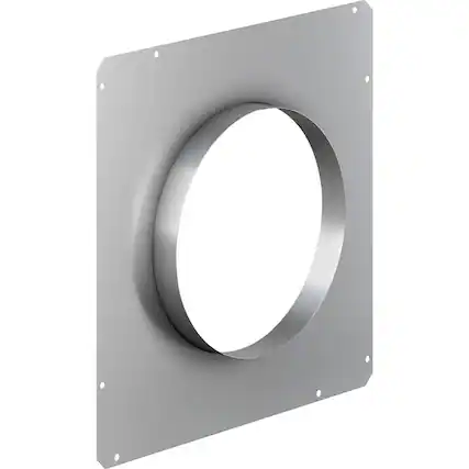 Angle. Thermador - 10" Round Front Plate for Select Downdraft Range Hoods - Silver.