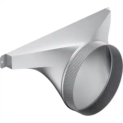 Angle. Thermador - 10" Side/Rear Transition for Select Thermador Downdraft Range Hoods - Silver.