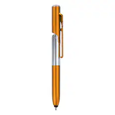 Front. Unique Bargains - Multifunction Stylus Pen Capacitive Touch Screen Ballpoint Pens with LED Light, Foldable Phone Holder Stand - Orange.