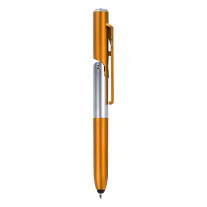 Front. Unique Bargains - Multifunction Stylus Pen Capacitive Touch Screen Ballpoint Pens with LED Light, Foldable Phone Holder Stand - Orange.