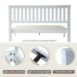 East West Furniture - Queen Wooden Platform Bed Frame - Pure White