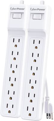 CyberPower - 6-Outlet Surge Protector Strip - White