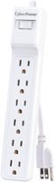 CyberPower - 6 Outlet 500 Joules Surge Protector Strip - White - Front_Zoom