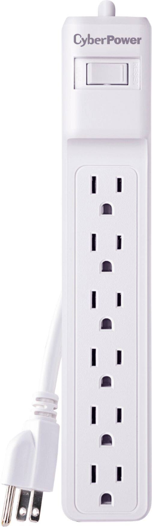 Alt View 11. CyberPower - 6 Outlet 500 Joules Surge Protector Strip - White.