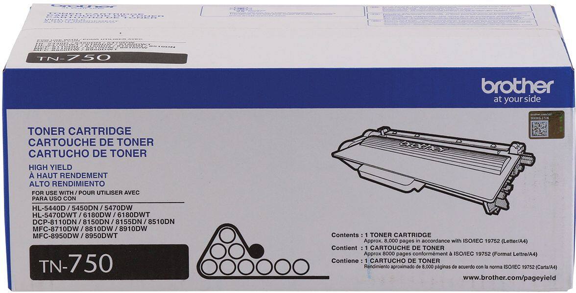 Alt View 1. Brother - TN750 High-Yield Toner Cartridge - Black.