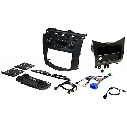 Front. PAC - Integrated Radio Replacement Dash Kit with Climate and Steering Wheel Controls for Select Honda Accord Vehicles - Black.