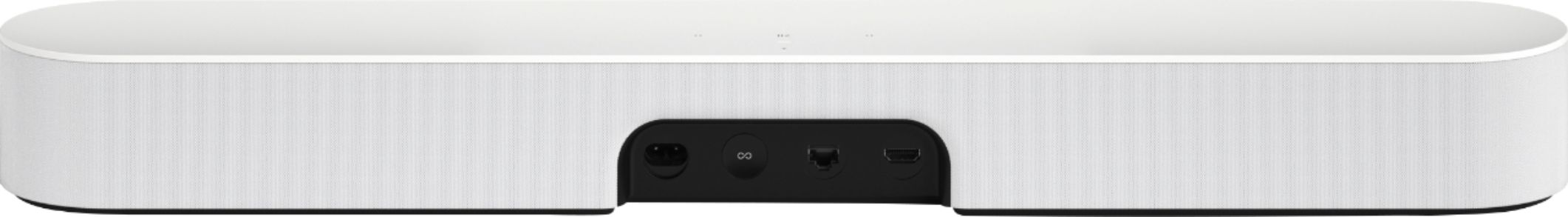 Back View: Sonos - Beam Soundbar with Voice Control built-in - White