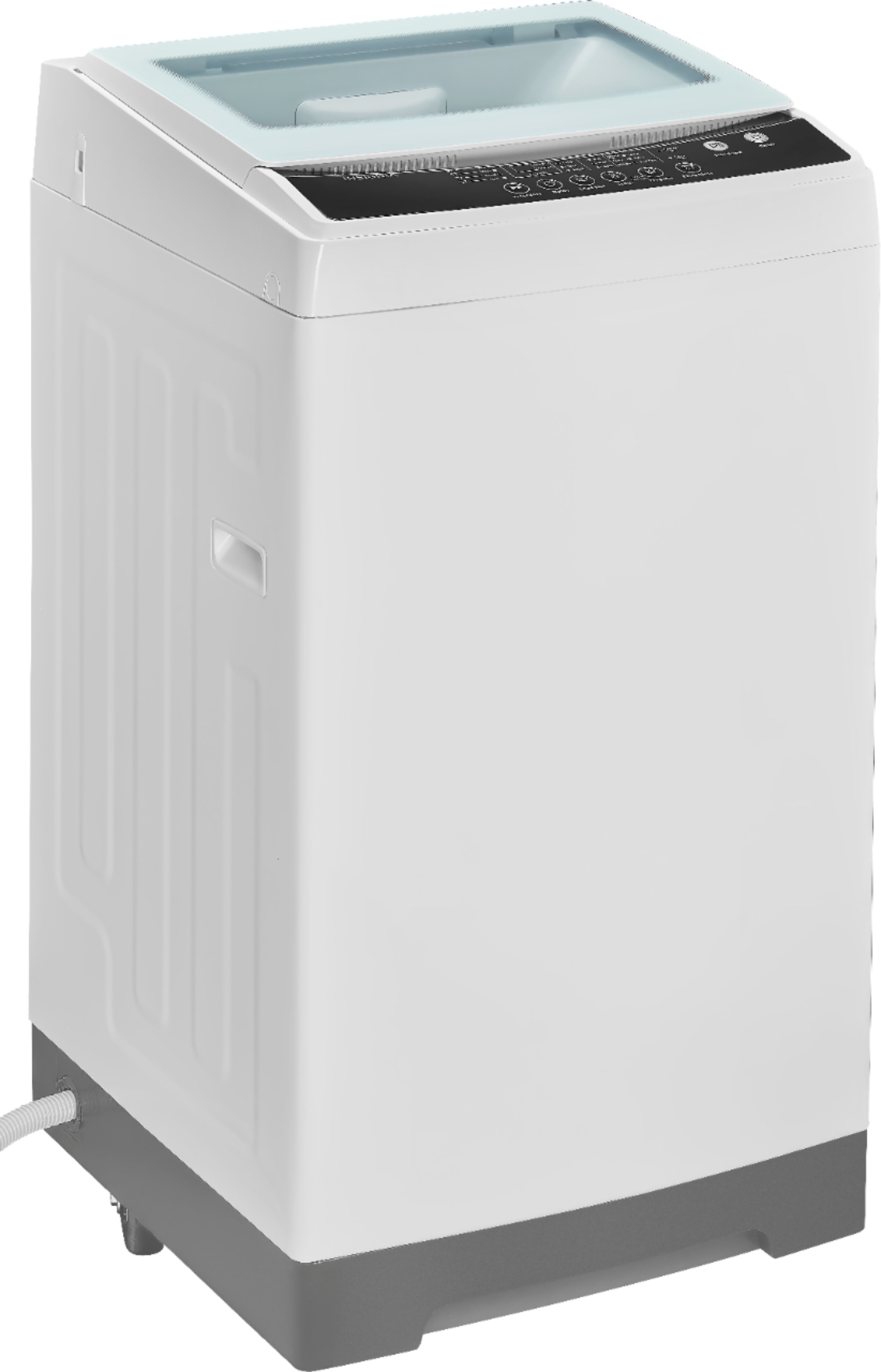Angle View: GE - 4.9 Cu. Ft. 13-Cycle Top-Loading Washer - White On White/Silver