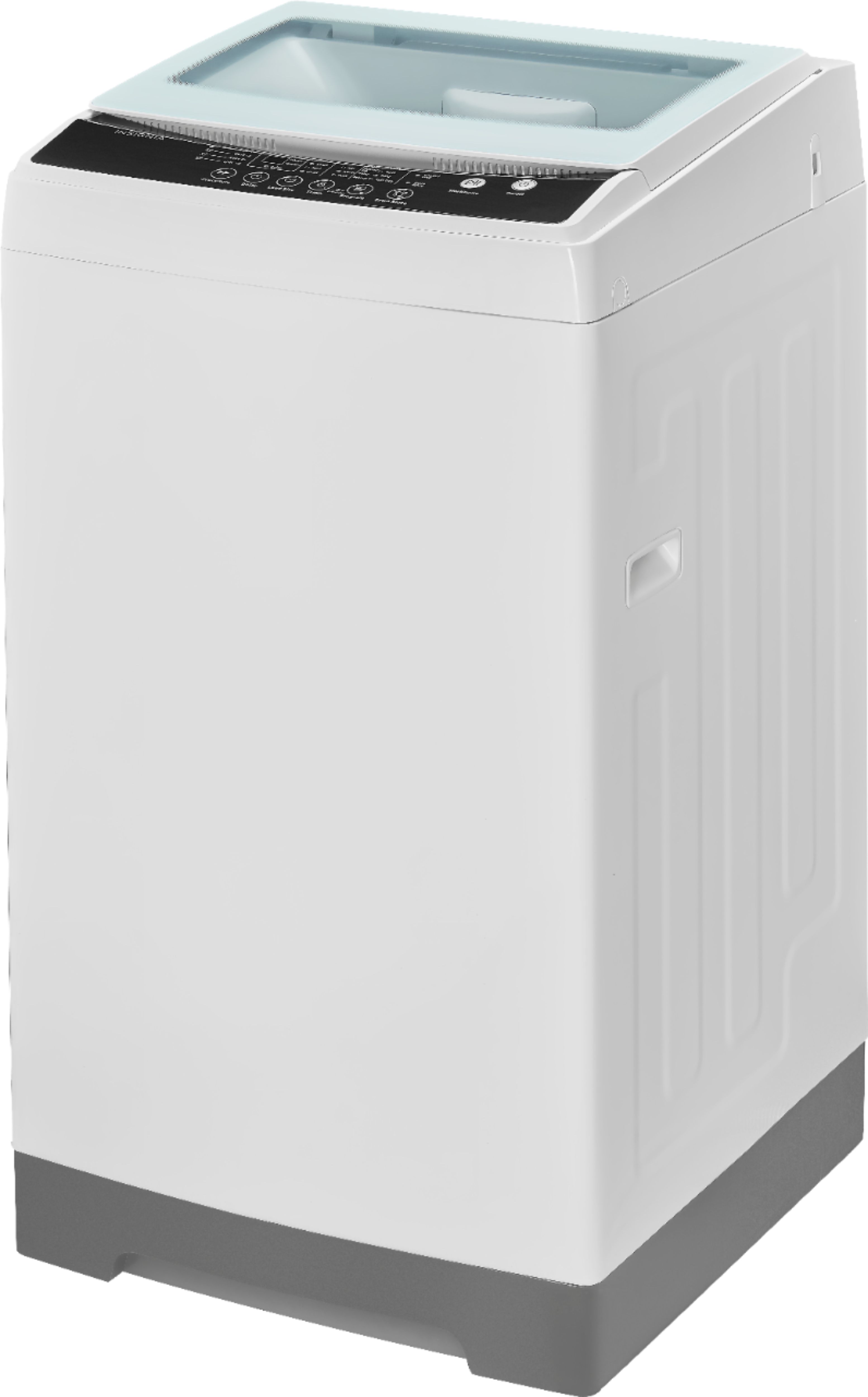 Left View: GE - 4.9 Cu. Ft. 13-Cycle Top-Loading Washer - White On White/Silver