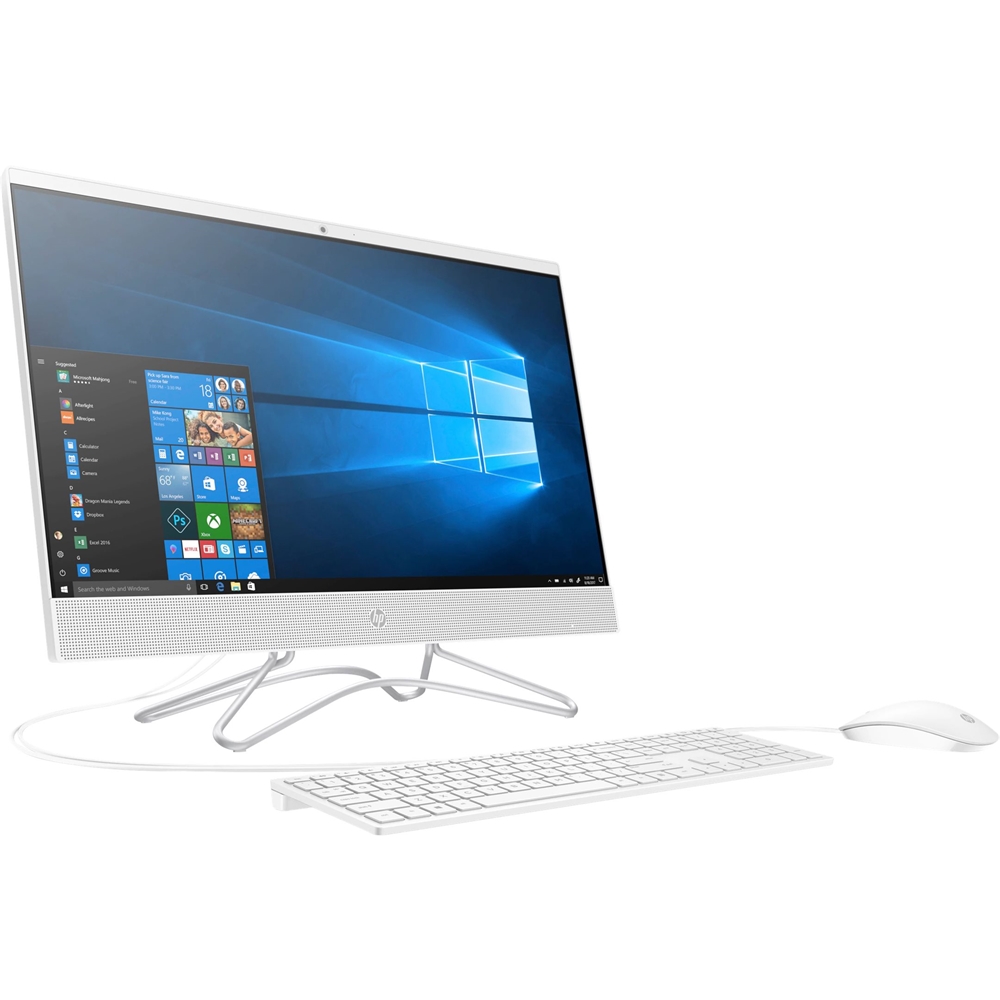 Left View: HP - 23.8" Touch-Screen All-In-One - AMD A9-Series - 8GB Memory - 1TB Hard Drive - Snow White