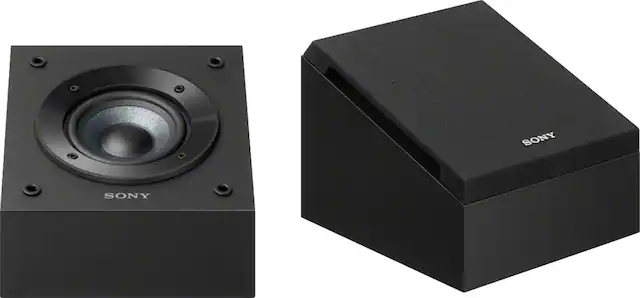 Front. Sony - 4" Dolby Atmos Enabled Elevation Speakers (Pair) - Black.