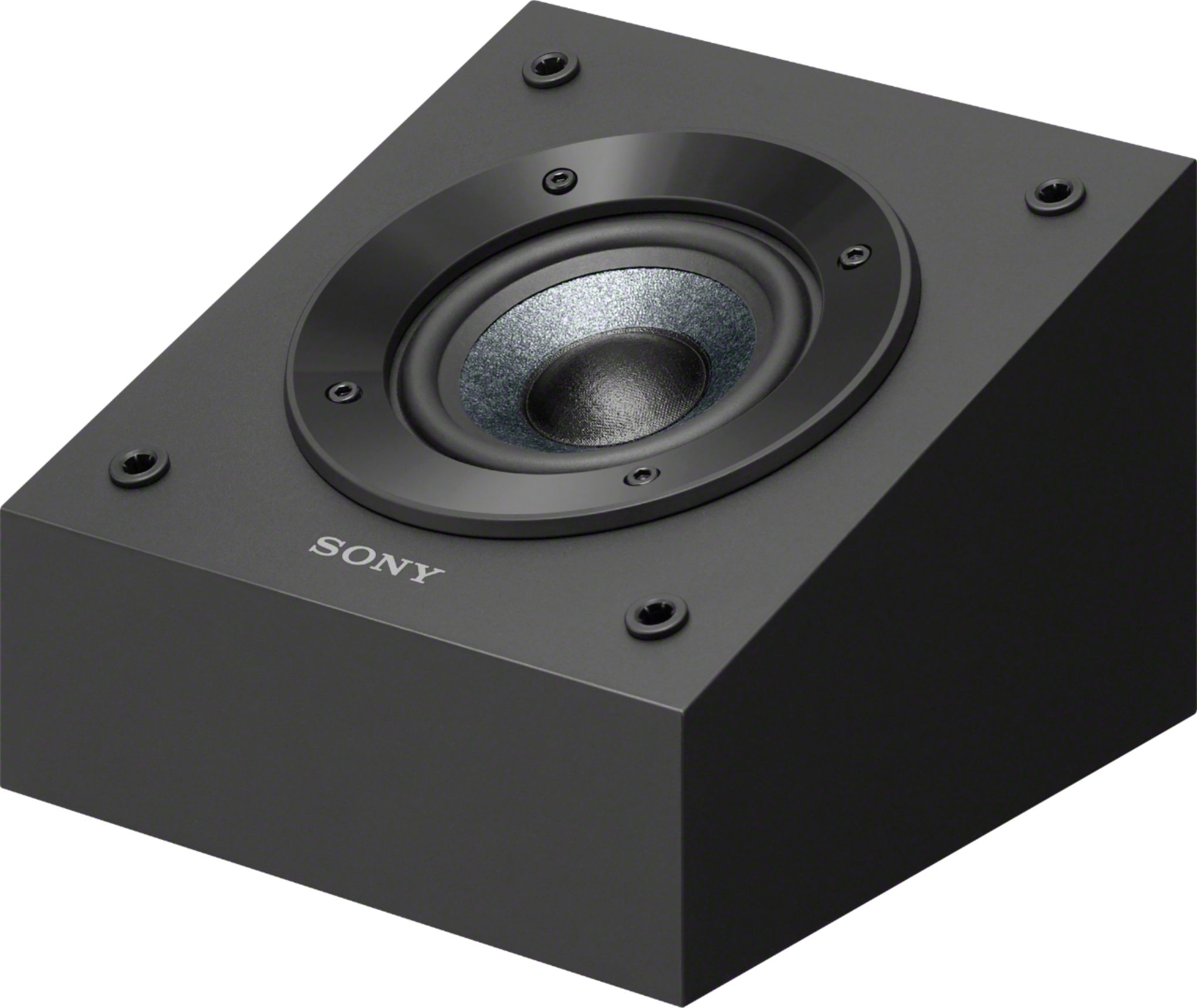 Left View: Sony - 4" Dolby Atmos Enabled Elevation Speakers (Pair) - Black