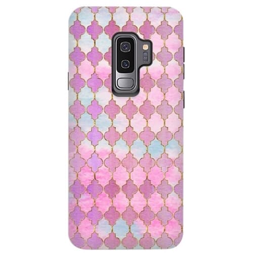 Front. ArtsCase - StrongFit Designers Multicolor Pink Moroccan Shapes Pattern Case for Samsung Galaxy S9+ - Pink.
