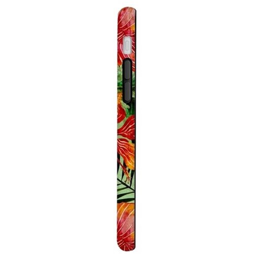 strongfit designers retro tropical flower jungle case for apple iphone 7 plus - yellow/red/green