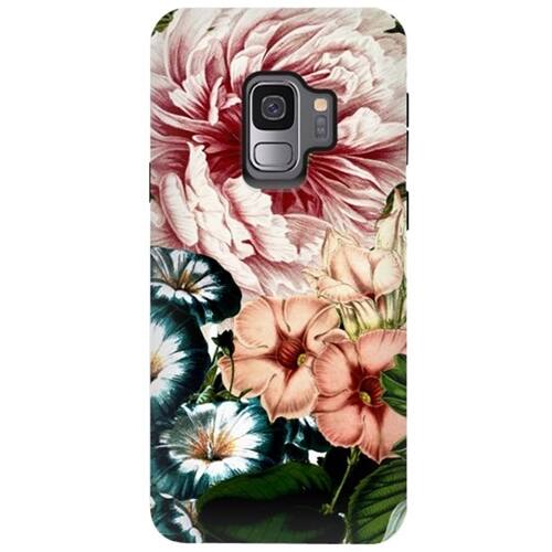 Front. ArtsCase - StrongFit Designers Vintage Peony and Little Bell Case for Samsung Galaxy S9 - Pink/Green.