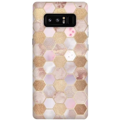 Front. ArtsCase - StrongFit Designers Rose Gold Copper Honeycomb Pattern Case for Samsung Galaxy Note8 - Gold.