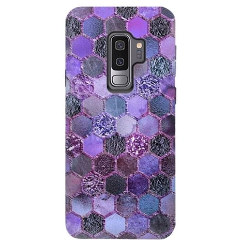 Front. ArtsCase - StrongFit Designers Purple Metal Honeycomb Pattern Case for Samsung Galaxy S9+ - Purple.