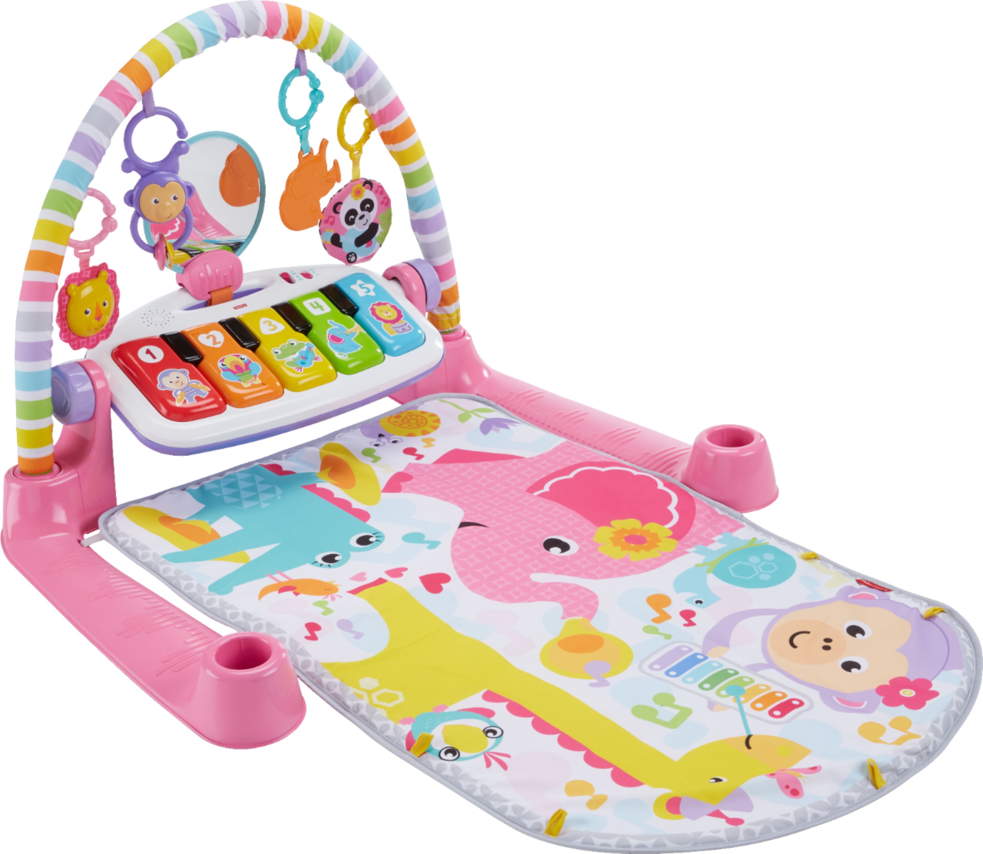 Angle View: Fisher-Price Deluxe Kick 'n Play Piano Gym, Pink