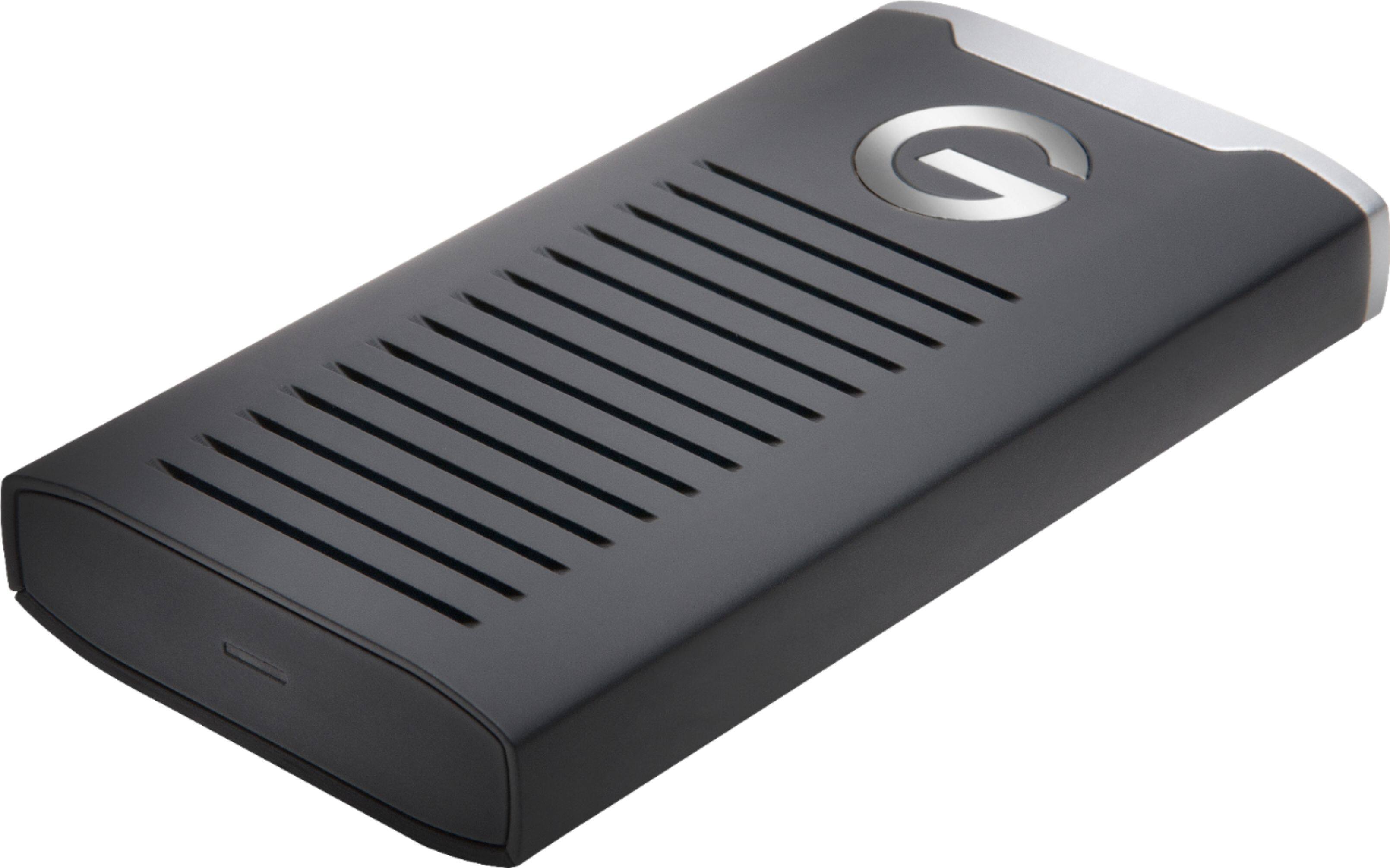 Alt View 11. G-Technology - G-DRIVE Mobile R-Series 500GB External USB 3.1 Gen 2 Portable SSD - Black/Silver.