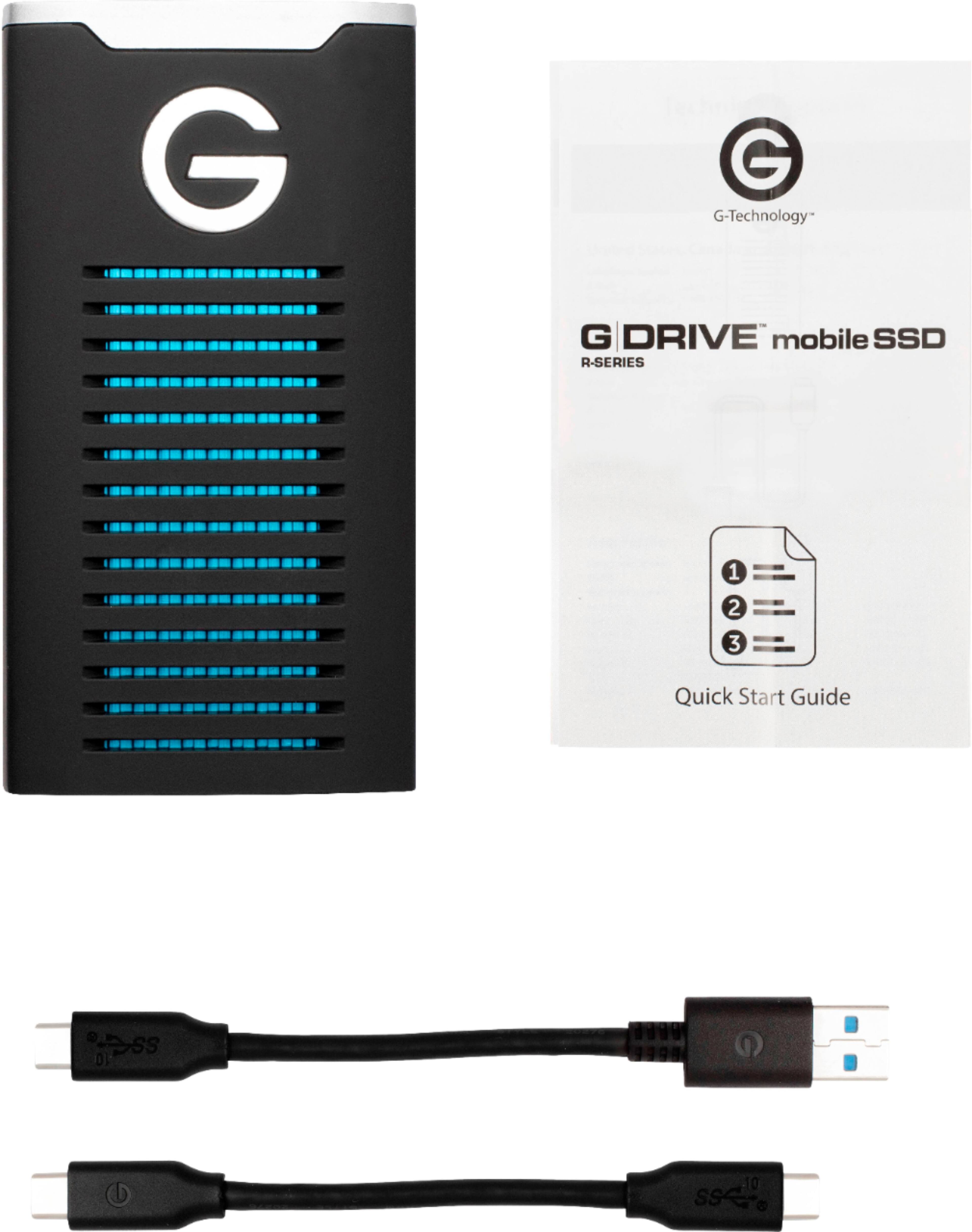 Alt View 18. G-Technology - G-DRIVE Mobile R-Series 500GB External USB 3.1 Gen 2 Portable SSD - Black/Silver.