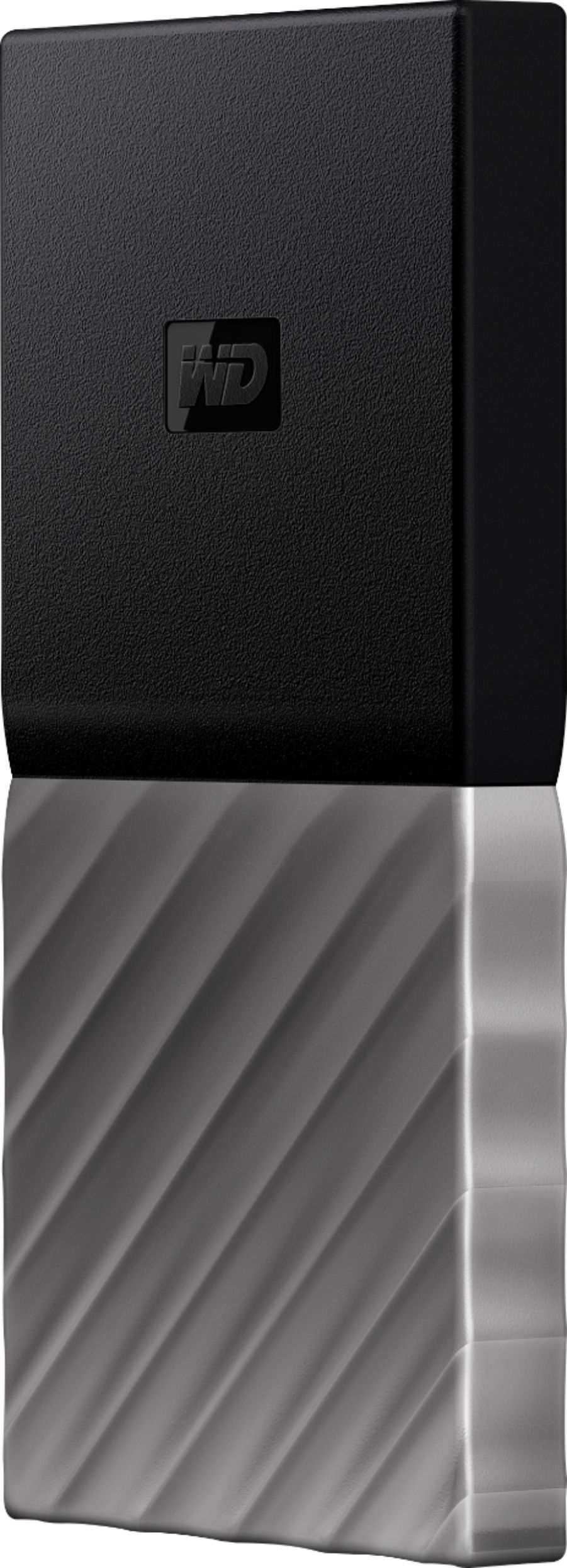 Left View: WD - My Passport SSD 512GB External USB 3.1 Gen 2 Portable Solid State Drive - Black