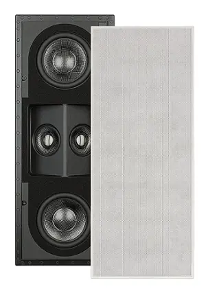 Front. Sonance - R1SUR SINGLE SPEAKER - Reference 5-1/4" 3-Way In-Wall Rectangle Speaker (Each) - Paintable White.