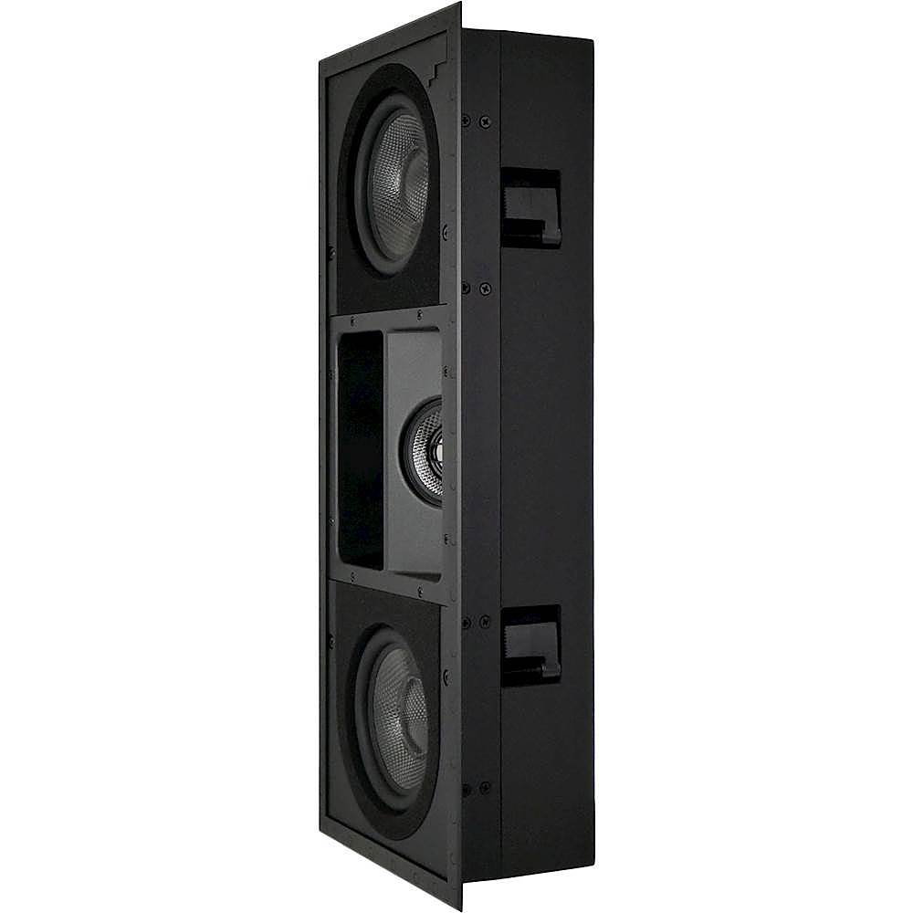 Left View: Sonance - R1SUR SINGLE SPEAKER - Reference 5-1/4" 3-Way In-Wall Rectangle Speaker (Each) - Paintable White