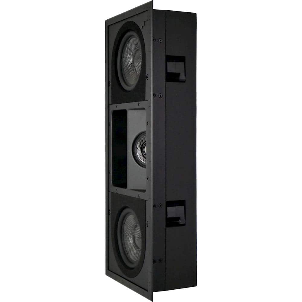 Left. Sonance - R1SUR SINGLE SPEAKER - Reference 5-1/4" 3-Way In-Wall Rectangle Speaker (Each) - Paintable White.