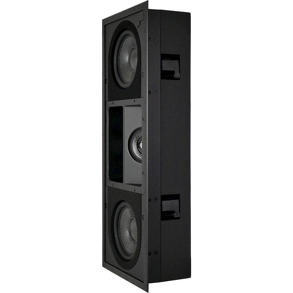 Left. Sonance - R1SUR SINGLE SPEAKER - Reference 5-1/4" 3-Way In-Wall Rectangle Speaker (Each) - Paintable White.