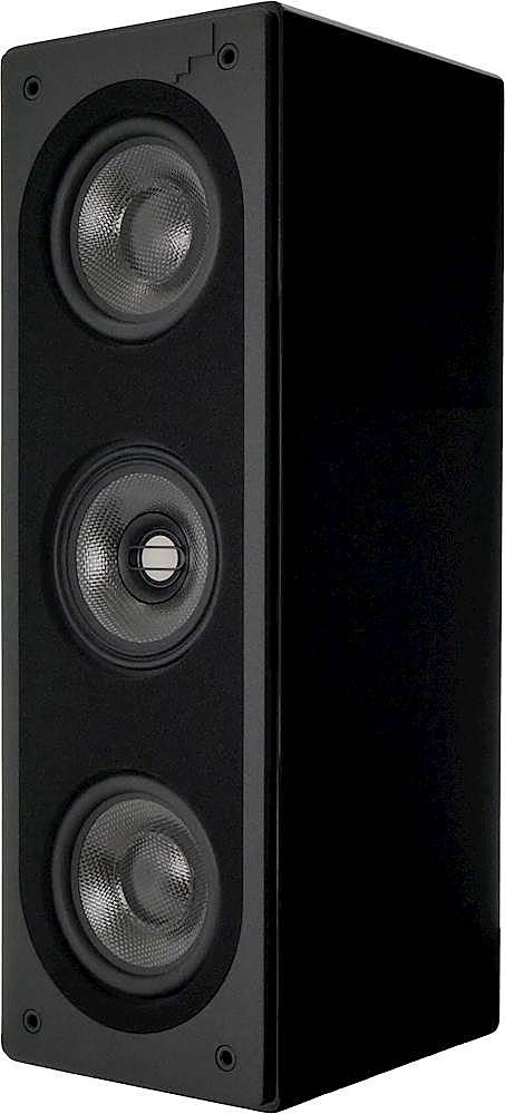 Left View: KEF - R Series Passive 2-Way Height/Surround Channel Speaker (Pair) - Gloss Black