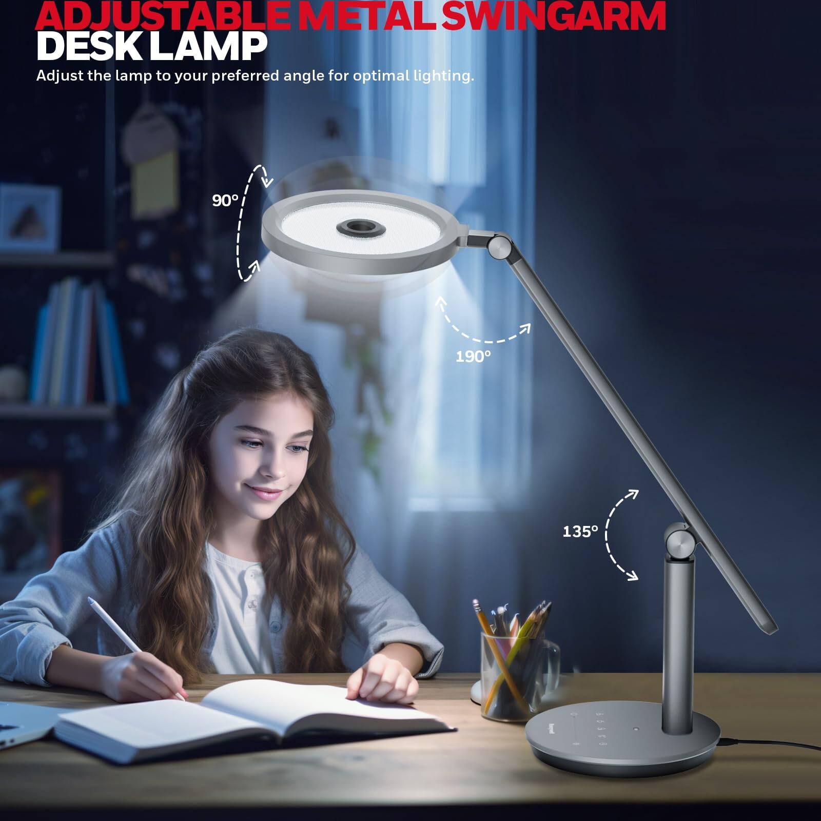 ADJUSTABLE METAL SWINGARM DESK LAMP

Adjust the lamp to your preferred angle for optimal lighting.

90
190
135