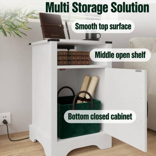 Multi Storage Solution  
Smooth top surface  
Middle open shelf  
Bottom closed cabinet