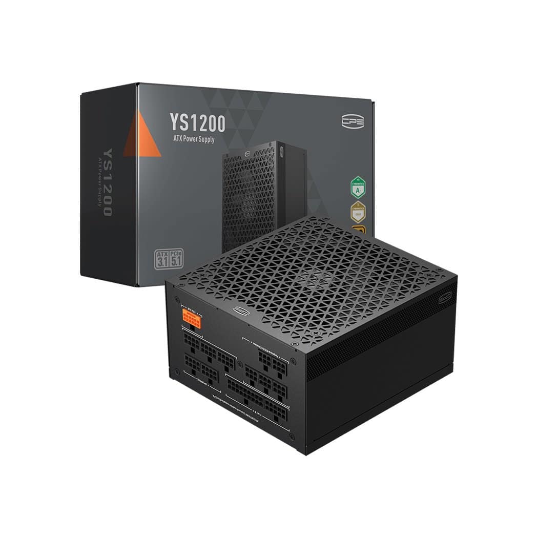PCCOOLER - YS1200 1200W 80 Plus Gold Certified Fully Modular PCIe 5.1 & ATX 3.1 Gaming Power Supply - Black