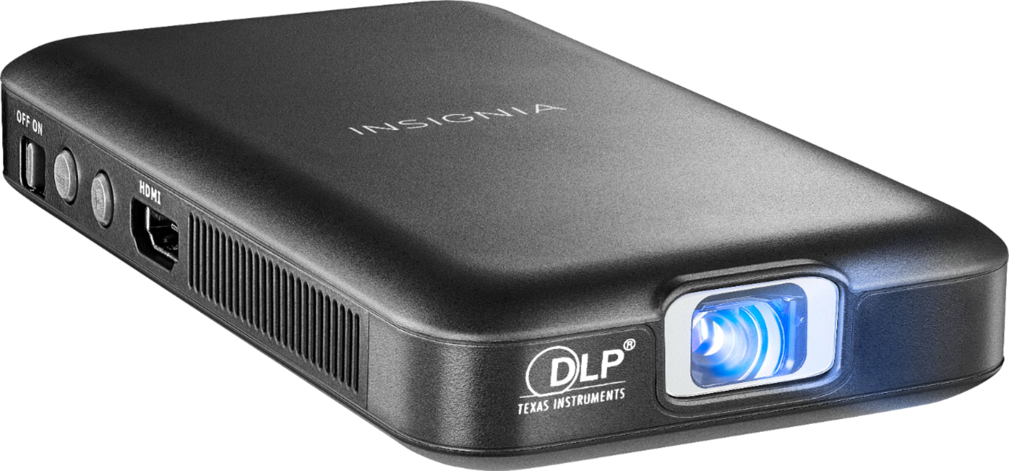 Left. Insignia™ - Slim-line Pico WVGA DLP Projector - Black.