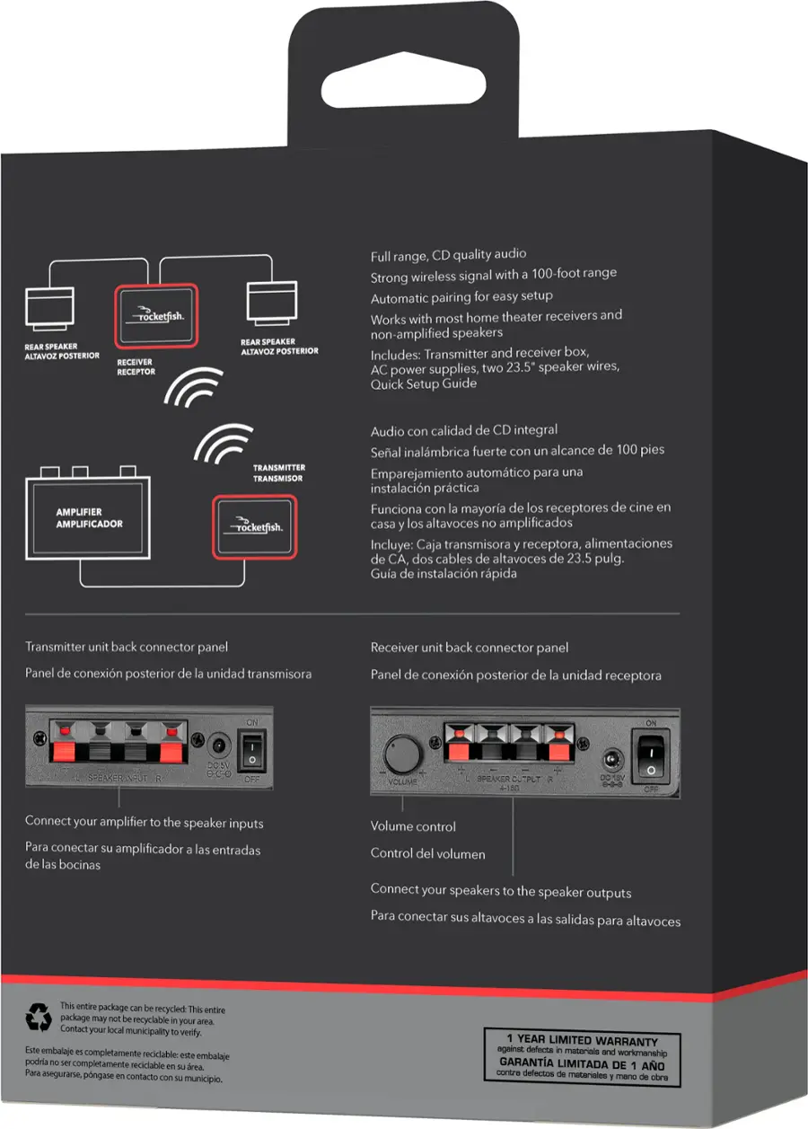 Alt View 17. Rocketfish™ - Wireless Rear Speaker Kit - Black.