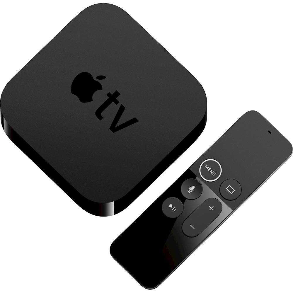 Left View: Geek Squad Certified Refurbished Apple TV - 32GB (latest model) - Black