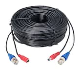 Lorex - 100’ 4K In-wall RG59 to RG59 BNC Video/Power UL CM Cable with Fire-Resistant - Black