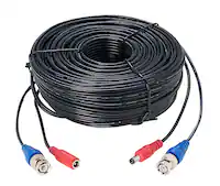 Lorex - 100’ 4K In-wall RG59 to RG59 BNC Video/Power UL CM Cable with Fire-Resistant - Black - Front_Zoom
