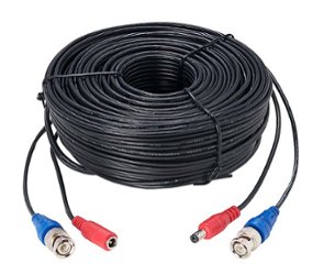 Lorex - 100’ 4K In-wall RG59 to RG59 BNC Video/Power UL CM Cable with Fire-Resistant - Black - Front_Zoom