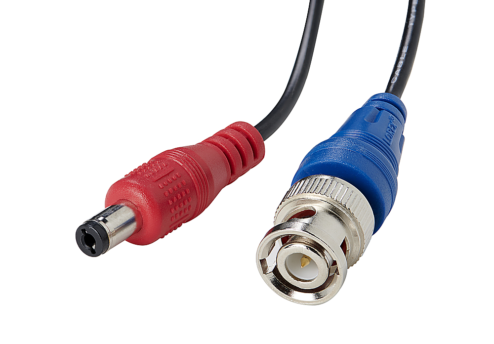 Left View: Lorex - 100’ 4K In-wall RG59 to RG59 BNC Video/Power UL CM Cable with Fire-Resistant - Black