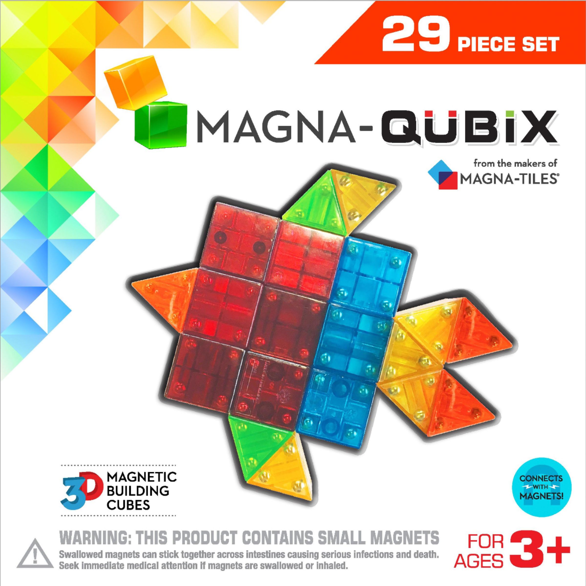 Magna-Tiles Magna-Qubix Red/Orange 