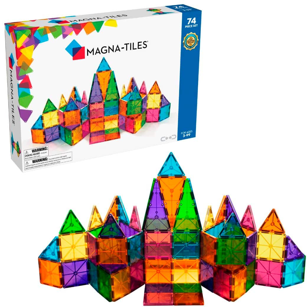 Front. Magna-Tiles - Classic 74-Piece Magnetic Construction Set, The Original Magnetic Building Brand.