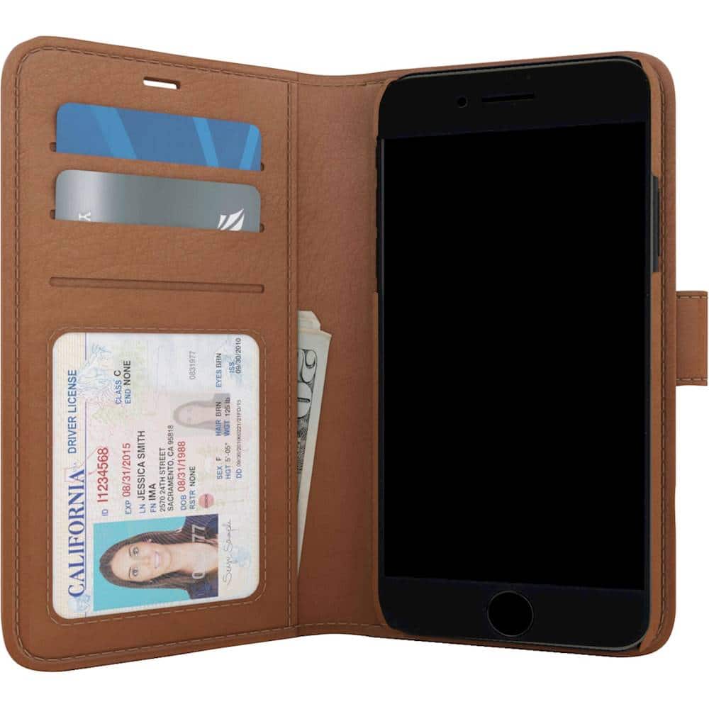 polo book wallet case for apple iphone 6s, 7 and 8 - brown polo book wallet case for apple iphone 6s, 7 and 8 - brown