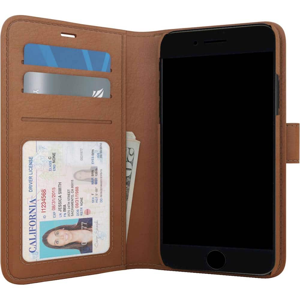 polo book wallet case for apple iphone 6s plus, 7 plus and 8 plus - brown polo book wallet case for apple iphone 6s plus, 7 plus and 8 plus - brown