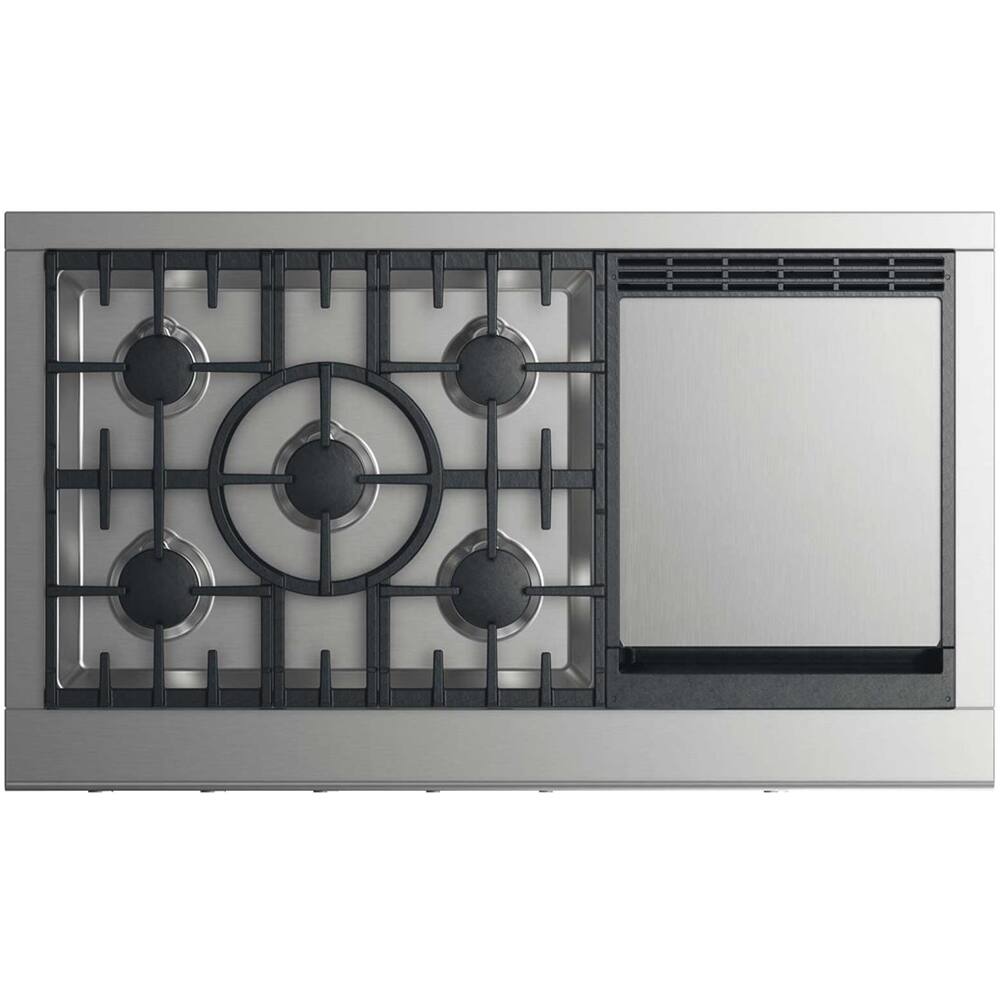 Front. Fisher & Paykel - Professional 47.9" Gas Cooktop - Stainless steel.