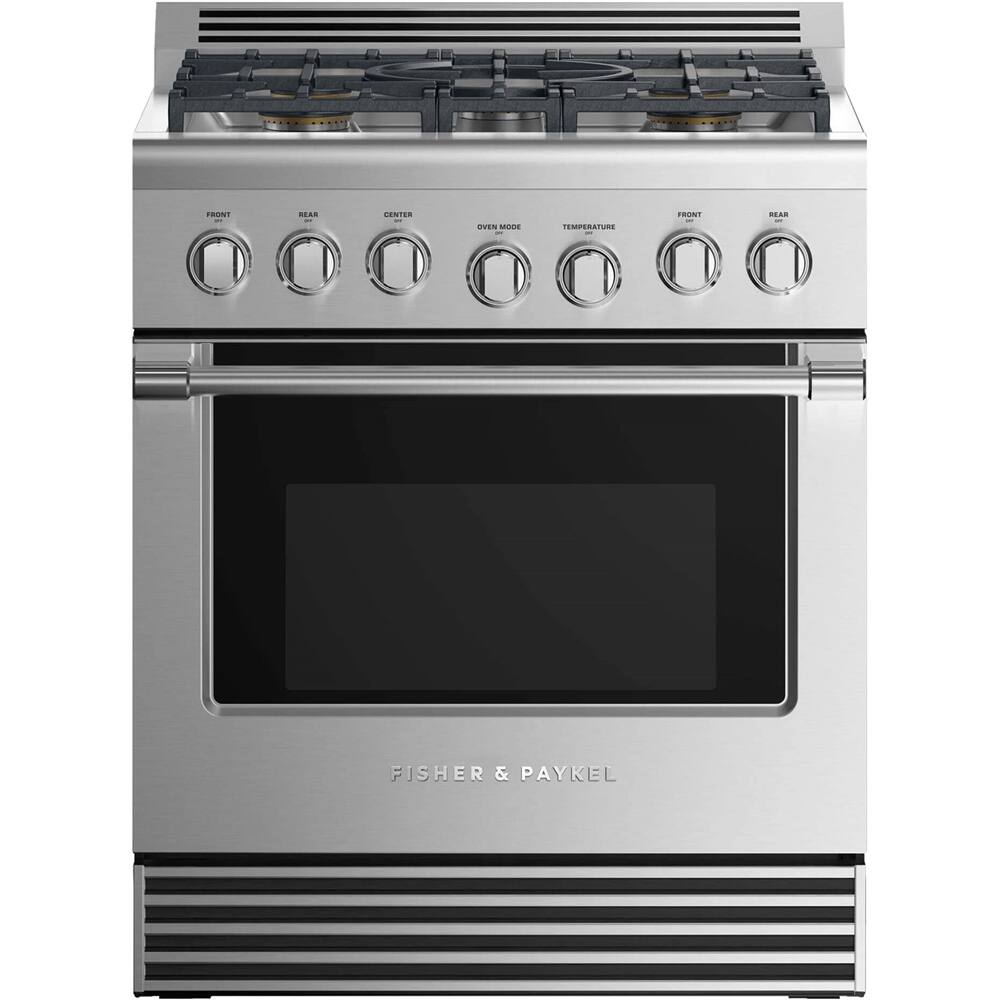 Fisher & Paykel - 4.6 Cu. Ft. Freestanding Gas Convection Range - Stainless steel - Front_Zoom