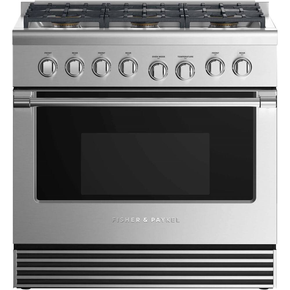 Fisher & Paykel - 4.8 Cu. Ft. Self-Cleaning Freestanding Dual Fuel Convection Range - Stainless steel - Front_Zoom