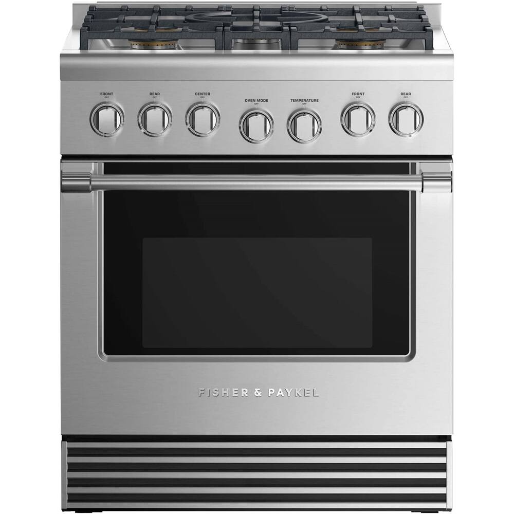 Fisher & Paykel - 4 Cu. Ft. Self-Cleaning Freestanding Dual Fuel Convection Range - Stainless steel - Front_Zoom