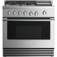 Fisher & Paykel - 4.8 Cu. Ft. Self-Cleaning Freestanding Dual Fuel Convection Range - Stainless steel - Front_Zoom